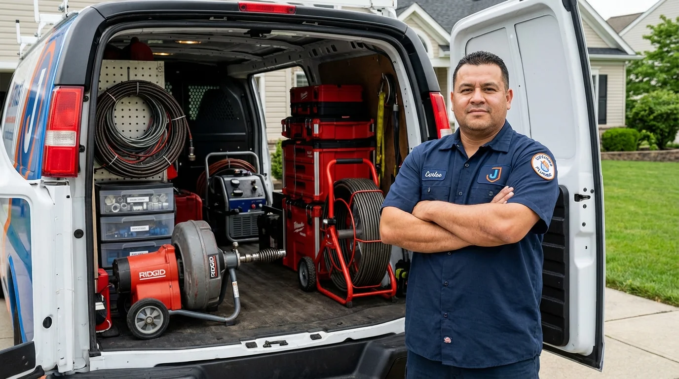 Professional drain cleaning equipment and Johns Plumbing LLC plumber in El Segundo