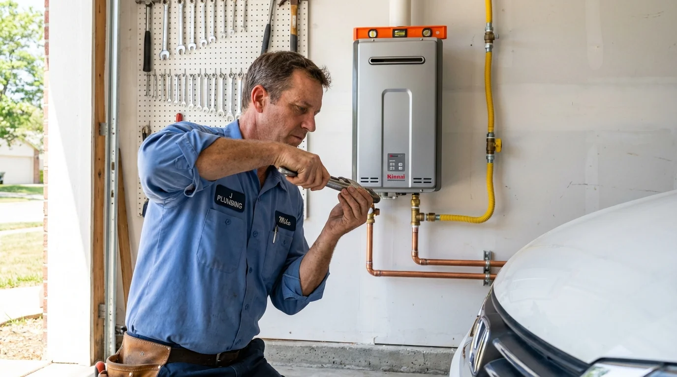 Tankless water heater installation by a Johns Plumbing LLC plumber in El Segundo